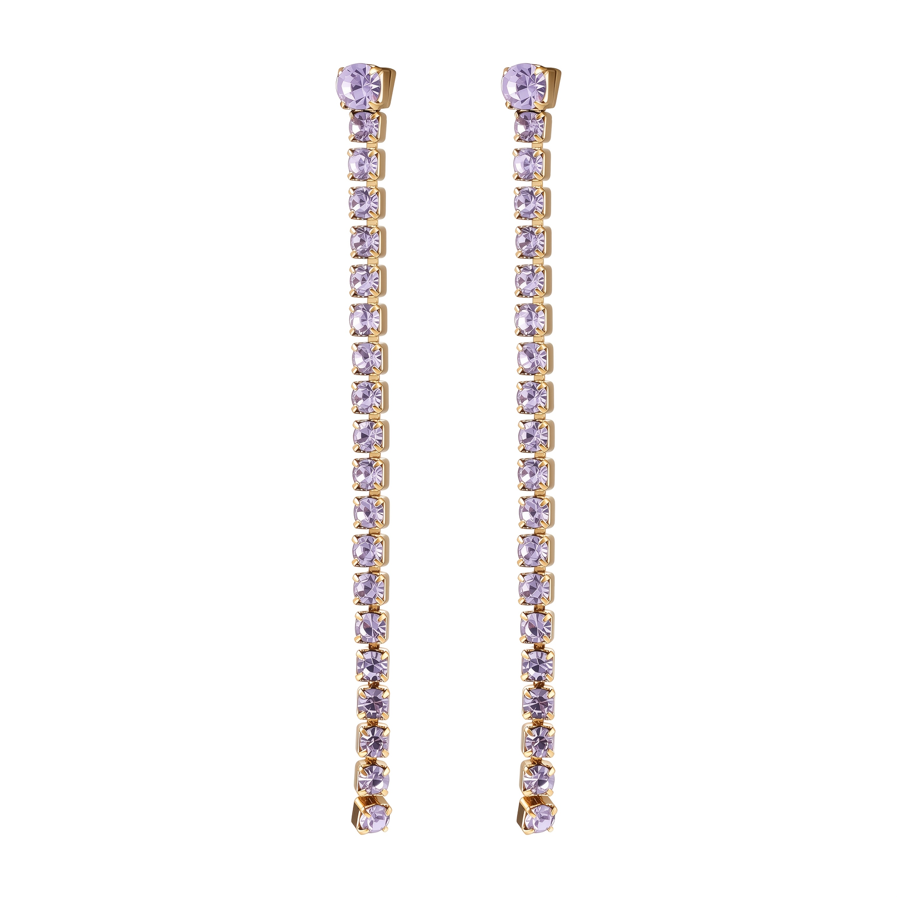 Women's Trendy Long Tassel Zirconia Stud Earrings, 12 Colors Available